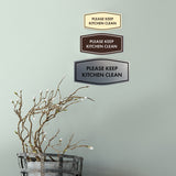 Signs ByLITA Fancy Please Keep Kitchen Clean Sign - Kitchen Signs | Durable Material | Cleaning Reminder | Easy Installation Wall or Door Sign