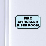 Notched Standard Fire Sprinkler Riser Room Wall or Door Sign | Facilities and Rooms Sign