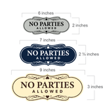 Signs ByLITA Designer No Parties Allowed Wall or Door Sign