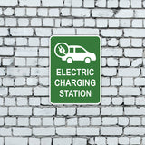 Portrait Round Plus Electric Charging Station Door or Wall Sign | Electric Vehicle Charging Station | Parking