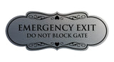 Signs ByLITA Designer Emergency Exit Do Not Block Gate Wall or Door Sign