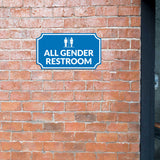 Notched Standard All Gender Restroom Wall or Door Sign