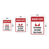 Portrait Round Plus Bikini Tops Optional Beyond This Point Wall or Door Sign | Funny Naughty Decor