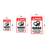 Portrait Round Plus Robar En Estos Locales Dará Lugar a Arresto y Procesamiento Wall or Door Sign | Spanish Shoplifting Retailer Signage