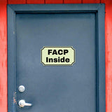 Notched Standard FACP Inside Wall or Door Sign | Facilities and Rooms Sign