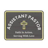 Classic Framed Plus Assistant Pastor – Faith In Action, Serving With Love Door or Wall Sign | Church and Place of Worship Signs