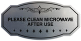 Signs ByLITA Victorian Please Clean Microwave After Use Wall or Door Sign - Laser-Engraved Lettering | Durable ABS Plastic | Vibrant Colors | Powerful Foam Tape