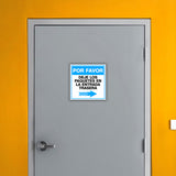 Square Plus Por Favor Dejar Los Paquetes En La Entrada Trasera Right Arrow Wall or Door Sign | Spanish | Health & Safety Warehouse Business Signage