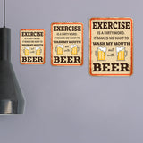 Portrait Round Plus Exercise is a Dirty Word. It Makes Me Want To Wash My Mouth Out With Beer Wall or Door Sign | Funny Naughty Decor