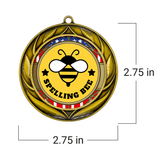 All Quality Wreath Design Spelling Bee Medal | Competition | High Quality Metal Medal - 1st, 2nd, 3rd Place