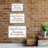 Classic Framed Plus Oficina de la Secretaria de la Iglesia — Church Secretary's Office Door or Wall Sign | Spanish - Church Room & Area Signs