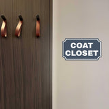 Notched Standard Coat Closet Wall or Door Sign | Facilities and Rooms Sign