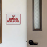 Classic Framed Plus No Smoking in the Building – Designated Smoking Area Outside Door or Wall Sign | Workplace Safety & First Aid