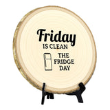 Hospitality & Fun Rustic Wood Discs – Natural Bark-Edge with a Sleek Black Acrylic Easel - For Counters, Doors & Walls