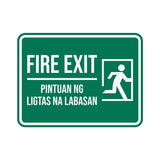 Classic Framed Plus Fire Exit - Pintuan ng Ligtas na Labasan Door or Wall Sign | Bilingual General Signs - Tagalog/Filipino
