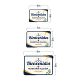 Classic Framed Plus Bienvenidos a Nuestra Iglesia — Welcome to Our Church Door or Wall Sign | Spanish - Church Room & Area Signs