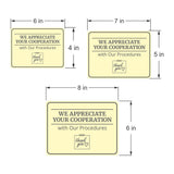 Classic Framed Plus We Appreciate Your Cooperation with Our Procedures Door or Wall Sign | Medical Facility Greeting & Reception