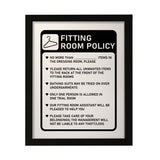 Designs ByLITA Fitting Room Policy, Wall Print Art | Retail Store Decoration (Unframed or Framed)