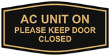 Signs ByLITA Fancy AC Unit On Please Keep Door Closed Sign - Laser-Engraved Lettering | Durable ABS Plastic | Vibrant Colors | Powerful Foam Tape