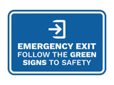 Signs ByLITA Classic Framed Emergency Exit Follow the Green Signs to Safety Wall or Door Sign