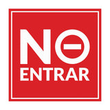 Square Plus No Entrar Wall or Door Sign | Spanish | Home Office Business Front Door Warning