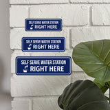 Standard Plus Self Serve Water Station Right Here Wall or Door Sign | Public Spaces Signage
