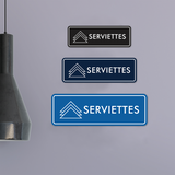 Signs ByLITA Standard Serviettes Door or Wall Sign Easy Installation | Durable Construction | Kitchen Essentials | Hygiene | AirBnB Signs