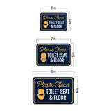 Classic Framed Plus Please Clean Toilet Seat & Floor Wall or Door Sign | Friendly Home Signage