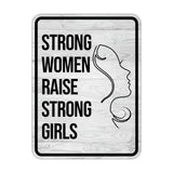 Portrait Round Plus Strong Women Raise Strong Girls Wall or Door Sign | Motivational Home Decor