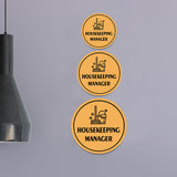Circle Plus Housekeeping Manager Wall or Door Sign | Easy Installation | Business & Studio Signage