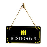 Restrooms 5x10 Hanging Plus Wall or Door Sign | Home & Office Decor