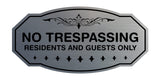 Victorian No Trespassing Residents and Guests Only Wall or Door Sign