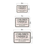 Classic Framed Plus Children Under 12 Must Be Accompanied By An Adult Door or Wall Sign | Children's Warning and Safety Signs