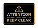 Signs ByLITA Classic Framed Attention: Machinery in Operation - Keep Clear Door or Wall Sign Easy Installation | Health And Safety | Building And Warning Signs