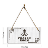 Prayer Room 5x10 Hanging Plus Wall or Door Sign | Religious Rustic Wood Sign