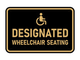 Signs ByLITA Classic Framed Designated Wheelchair Seating Wall or Door Sign