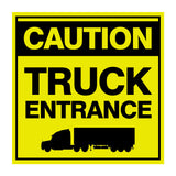 Square Plus Caution Truck Entrance Wall or Door Sign | Health & Safety Warehouse Business Signage