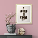 Designs ByLITA Rooted In Christ, Wall Print Art | Religious Home Decor (Unframed or Framed)