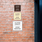 Signs ByLITA Square Allowed Capacity Door or Wall Sign | Spanish Bilingual Business And Office Signs