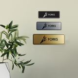 Signs ByLITA Standard Forks Door or Wall Sign Easy Installation | Durable Construction | Kitchen Essentials | Hygiene | AirBnB Signs