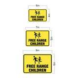 Classic Framed Plus Free Range Children Wall or Door Sign | Novelty Safety Sign