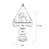 Let all that you do be done in love. Corinthians 16:14 11.5" x 8" Cross Hanging Sign | Rustic Twine | Inspiring Religious Bible Decor