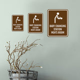 Portrait Round Plus Baby Changing Station Men's Room Wall or Door Sign | General Public Signage