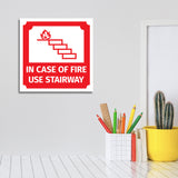Square Plus In Case of Fire Use Stairway Door or Wall Sign | Workplace Cleaning Signage