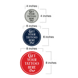 Signs ByLITA Circle Get Your Tattoo Here Wall or Door Sign