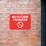 Classic Framed Plus No Outside Trainers Door or Wall Sign | Gym Etiquette