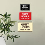 Signs ByLITA Classic Framed, Quiet Hours 10 pm to 8 am Wall or Door Sign (Multipacks)