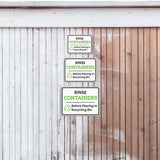 Classic Framed Plus Rinse Containers Before Placing In Recycling Bin Door or Wall Sign | Waste Disposal Etiquette