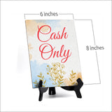 Signs ByLita Cash Only, Blue Watercolor Table Sign (6 x 8")