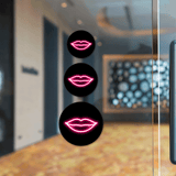 Circle Plus Kiss Neon Graphic Style Wall or Door Sign | Live Streamer Gaming Themed Decoration
